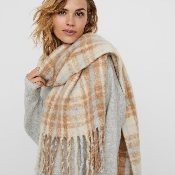 Karly Brushed Plaid Scarf - Picture 1 of 9